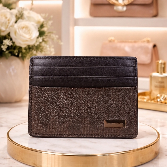 Michael Kors Other - Michael Kors Brown Signature Card Holder Slim Wallet Men's Women's Unisex